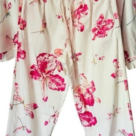 The Cats Pajamas Dragonflies & Floral Toile Pajama Set Size Small - Picture 2 of 7